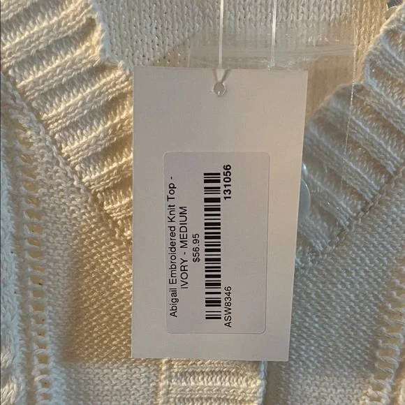 Anniewear Cream Cable-Knit Vest with Pink Floral Embroidery - Picture 3 of 3